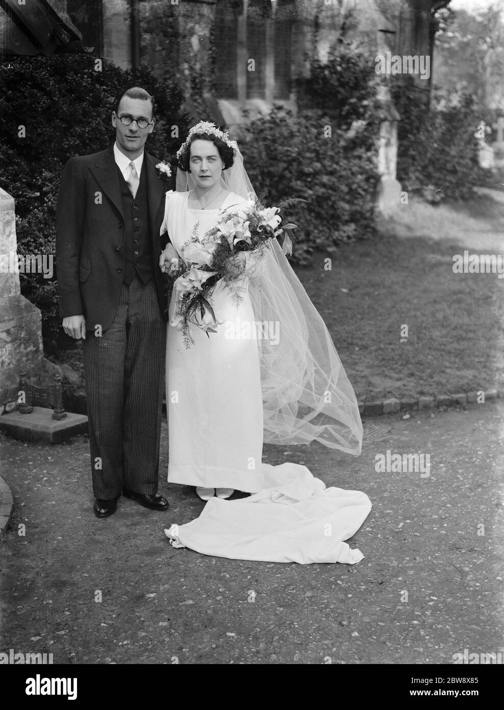 Die Hochzeit von Herrn Arnold G FF F und Frau G P Thomas . 1939 Stockfoto