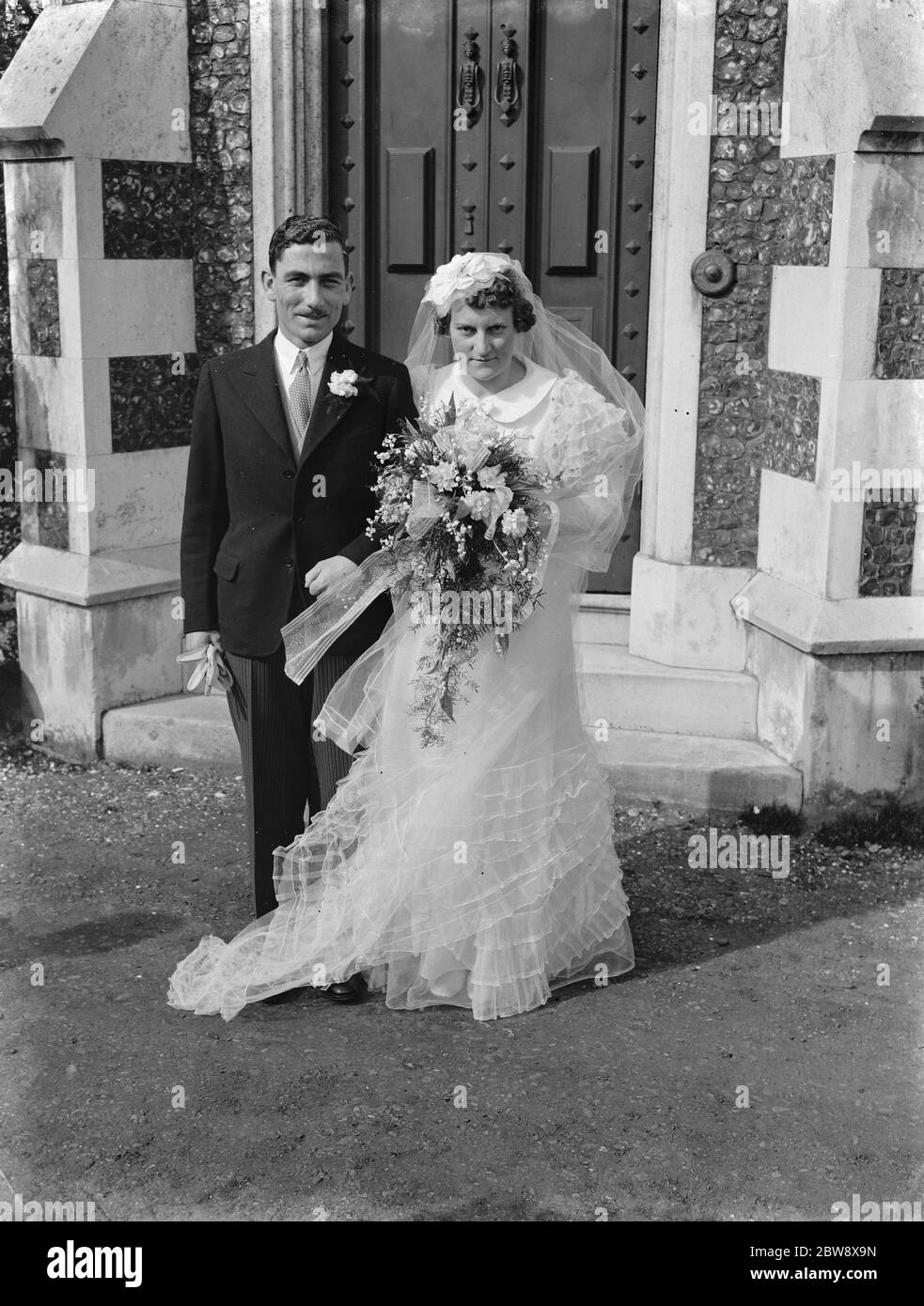 Die Hochzeit von Albert Dockerill und Miss Campbell. 1939 Stockfoto