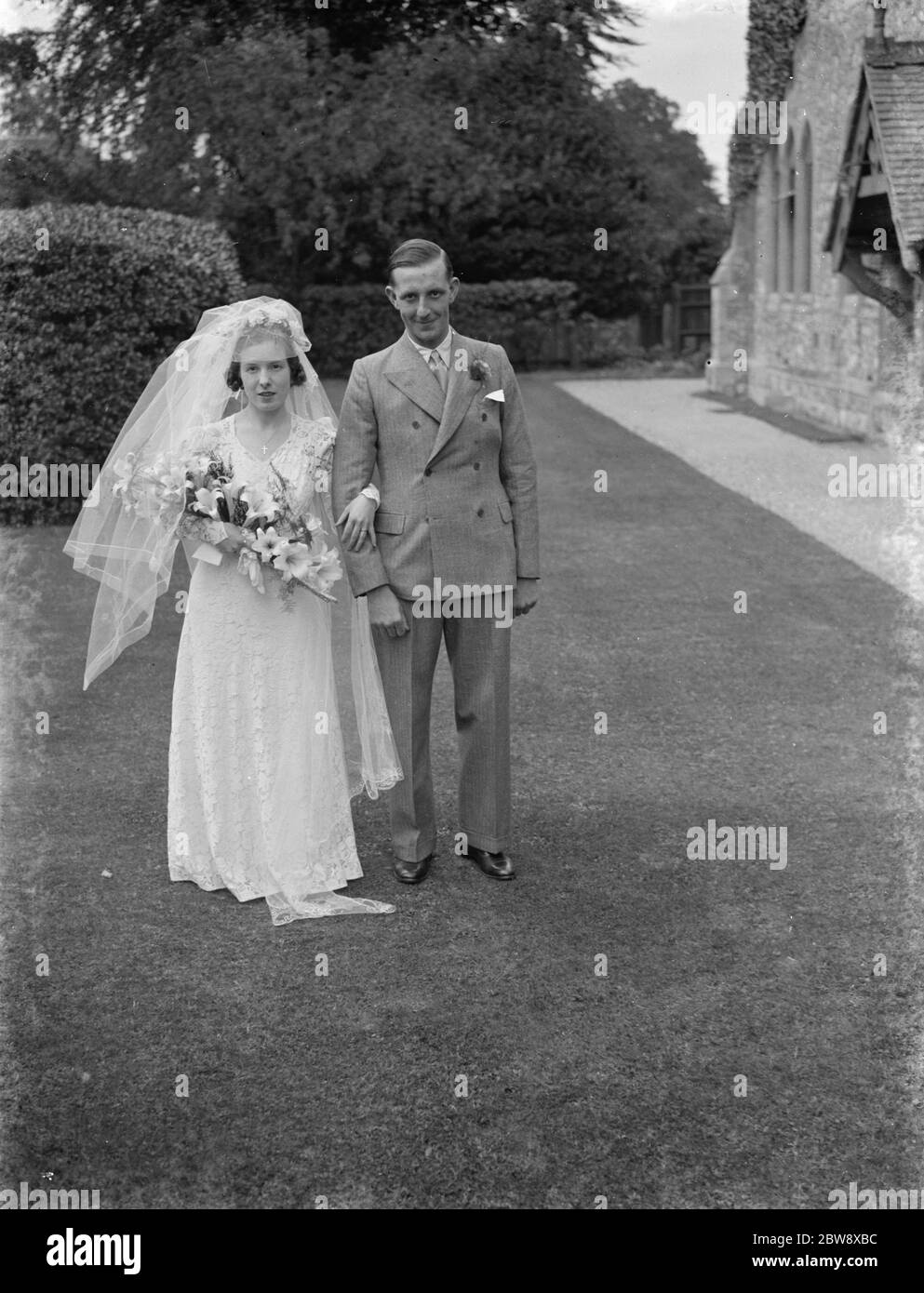Die Hochzeit von E Rice und V Sharp . 1938 Stockfoto
