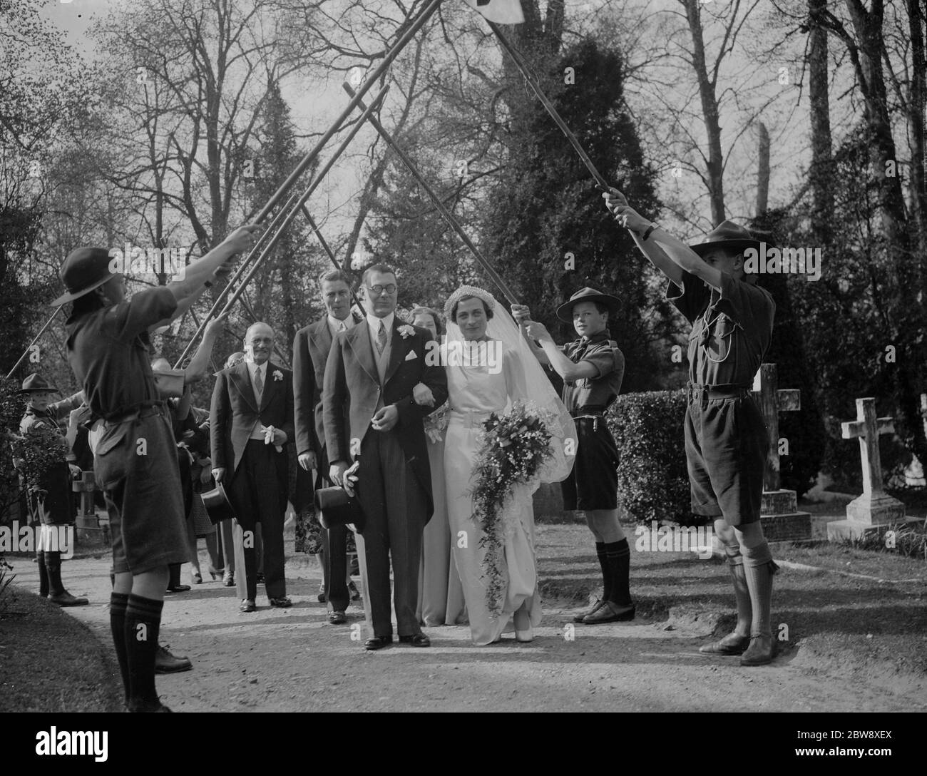 Die Hochzeit von L P Hicks und Lilian Charlton in Northcray 1938 Stockfoto