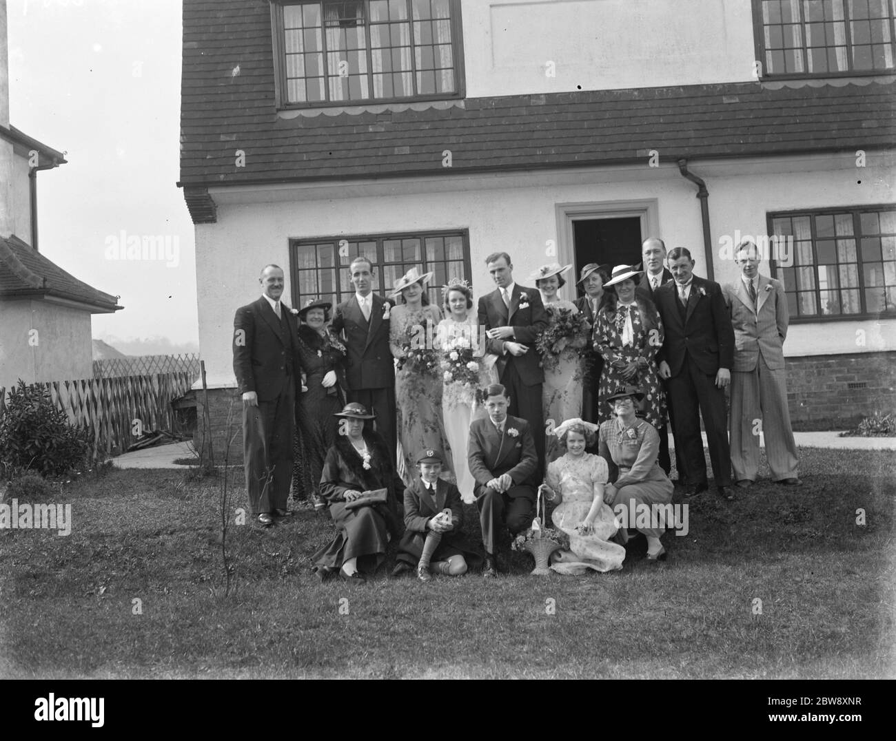 Die Dibben und Donoghue Hochzeit . Gruppenfoto . 1937 Stockfoto