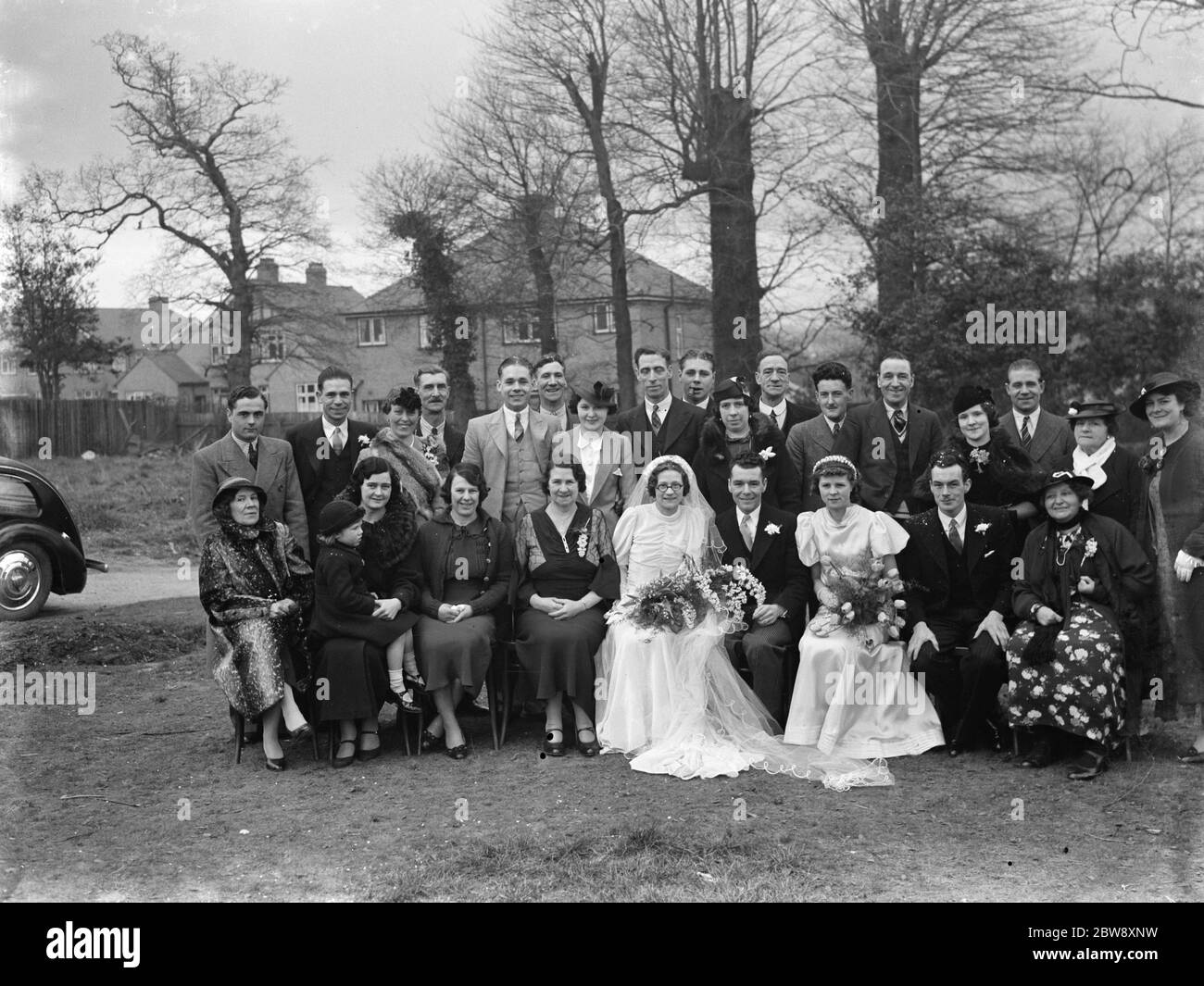 Die Hochzeit von Connelly und Squire . Gruppenfoto . 1937 Stockfoto