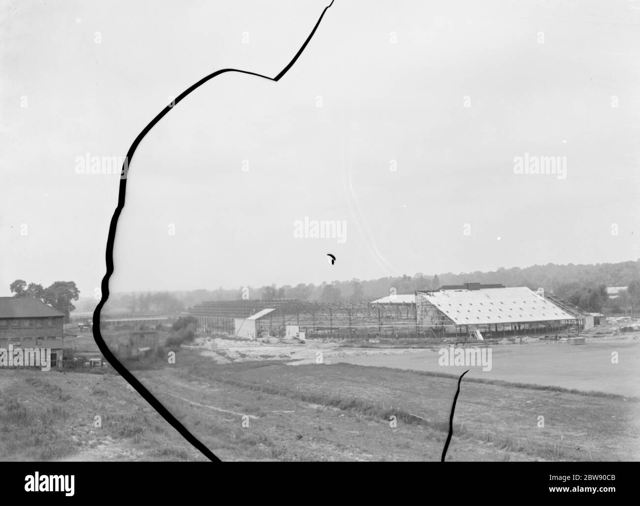 Die Arbeiten werden auf dem Crayford und Bexleyheath Greyhound Stadium in Kent, von den Erbauern W & C Französisch aus Essex. 1937 Stockfoto