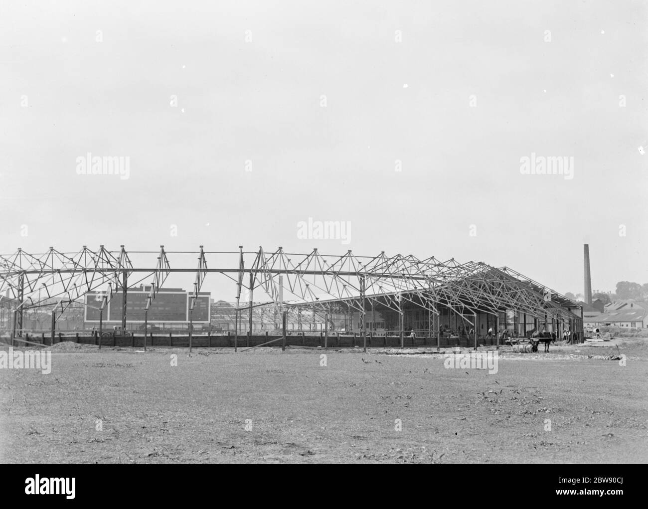 Die Arbeiten werden auf dem Crayford und Bexleyheath Greyhound Stadium in Kent, von den Erbauern W & C Französisch aus Essex. 1937 Stockfoto