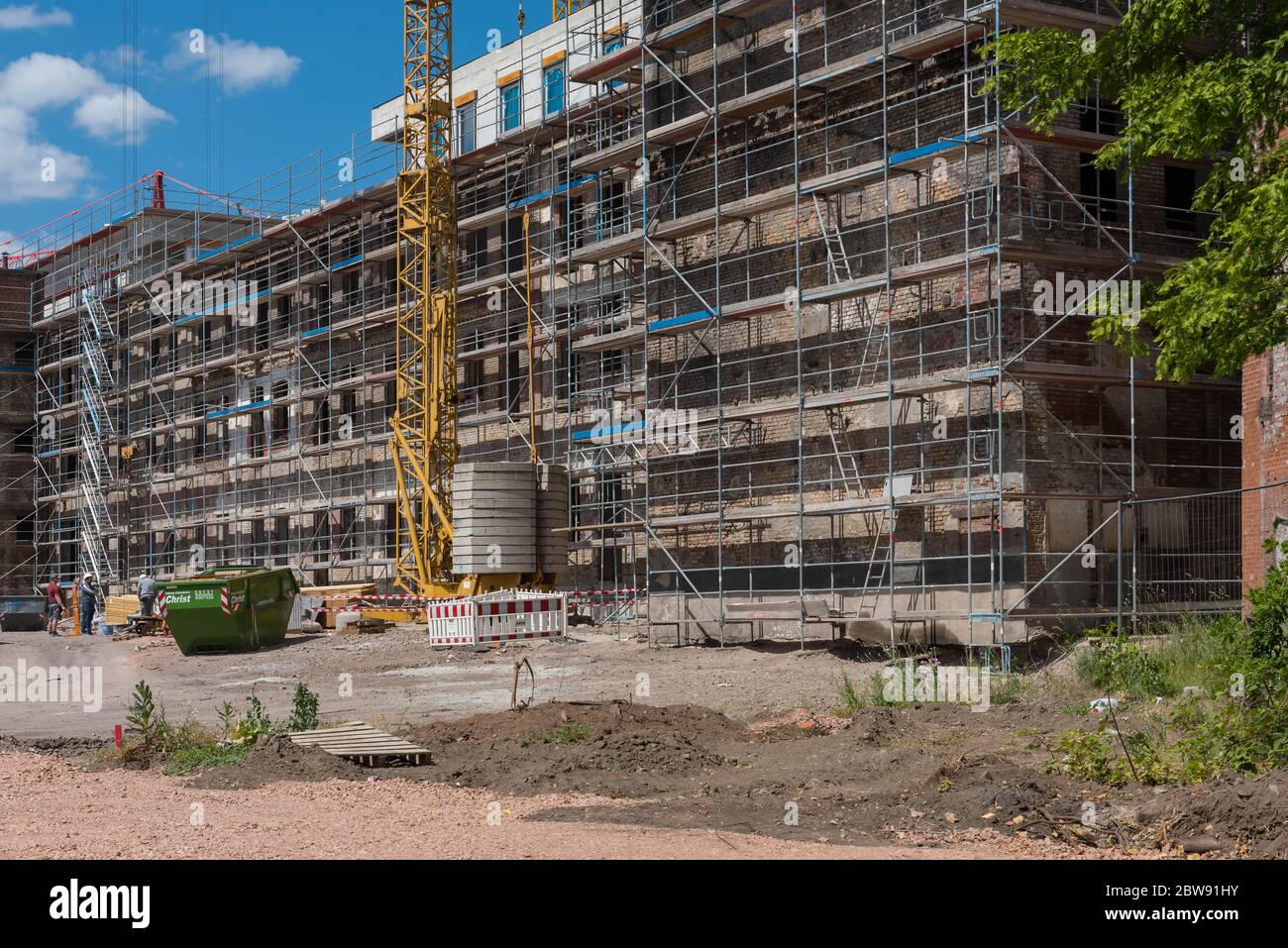 Renovierung einer alten Fabrik in neue moderne Lofts und Wohnungen, Hattersheim, Hessen, Deutschland Stockfoto