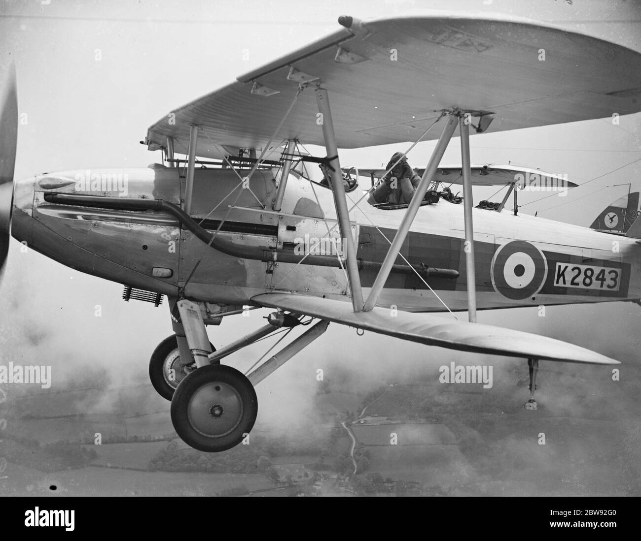 Ein Hawker Dämon der No. 23 Squadron RAF fliegen in enger Formation. 1939 Stockfoto