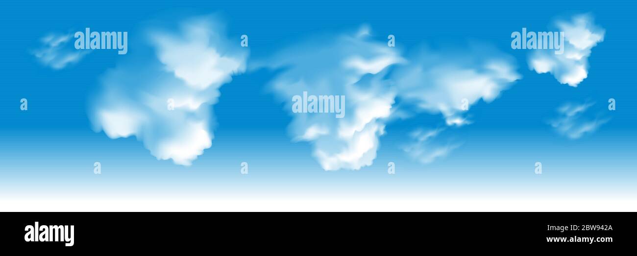 Realstic Wolke auf blauen Himmel - editierbare Vektordarstellung Stock Vektor