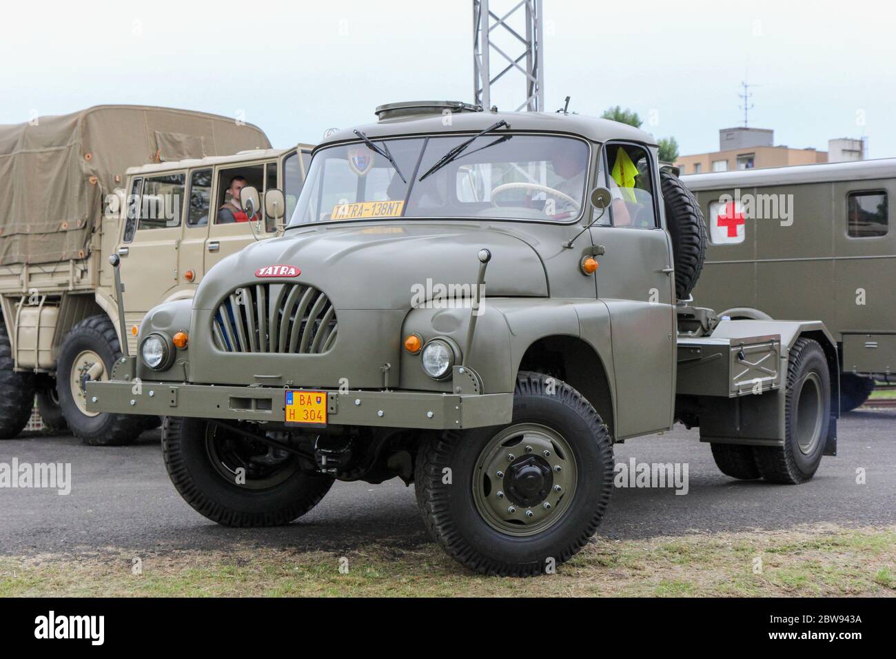 Oldtimer. Ausstellung alter Lokomotiven und Züge. Stockfoto