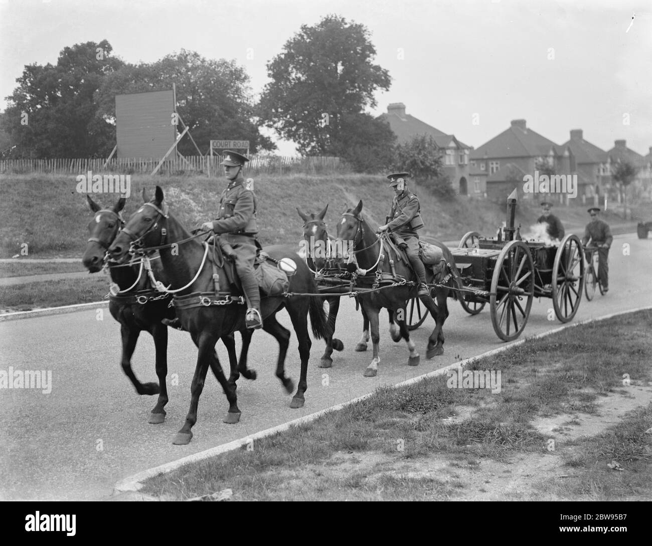 Armee-Manöver in Orpingon, Kent. Pferd gezogen Armee Herde . 1936 Stockfoto