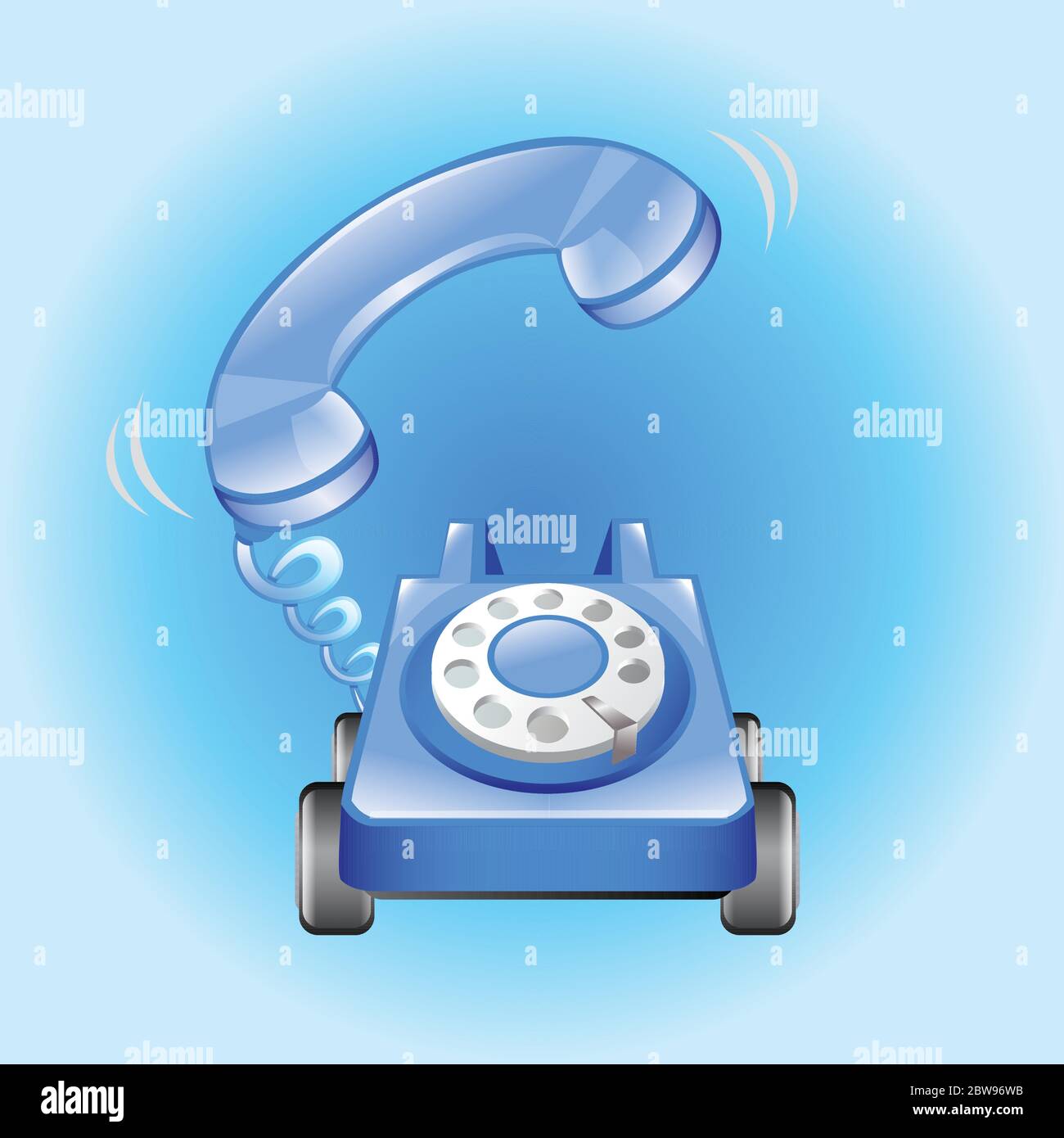 Illustration des alten Telefons, mit weißem Hintergrund Vektor Stock Vektor