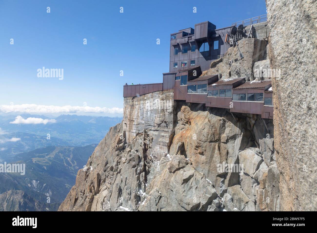 Aiguille du Midi Teil der Schutzhütte, Chamonix Mont-Blanc in den französischen Alpen, Frankreich Stockfoto