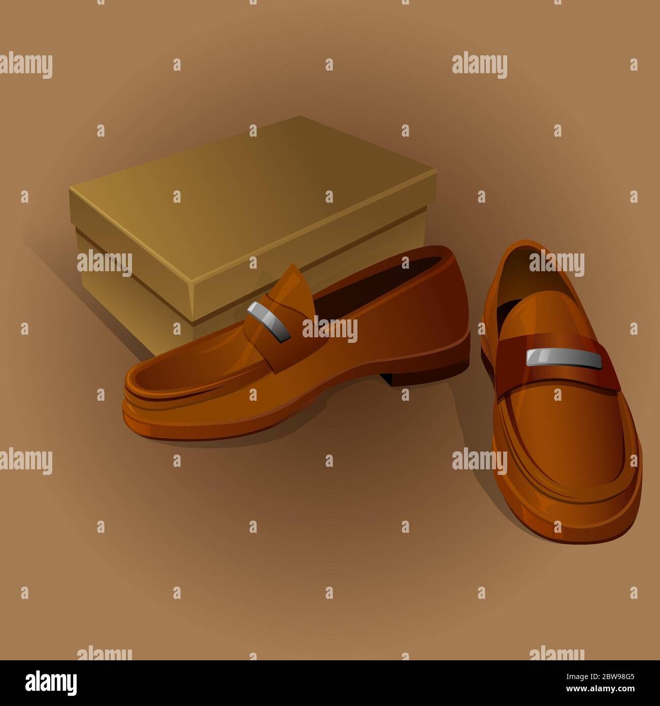Illustration von Schuhen mit Box, mit schönen Hintergrund Vektor Stock Vektor