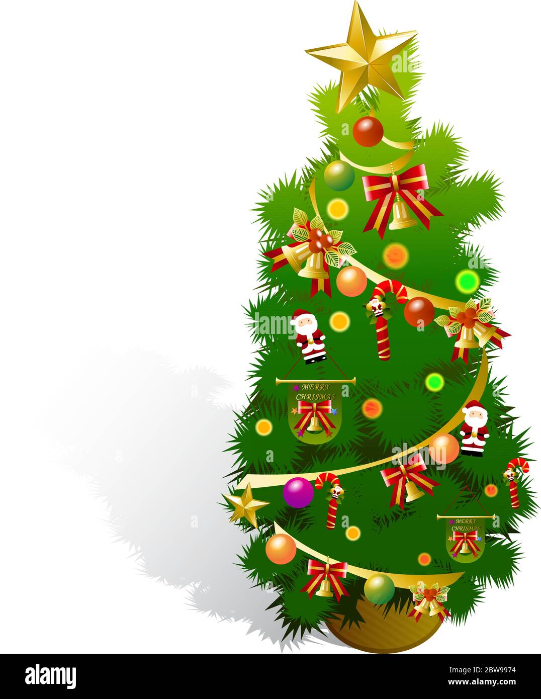 Abbildung des Christmastbaums, mit weißem Hintergrund-Vektor Stock Vektor