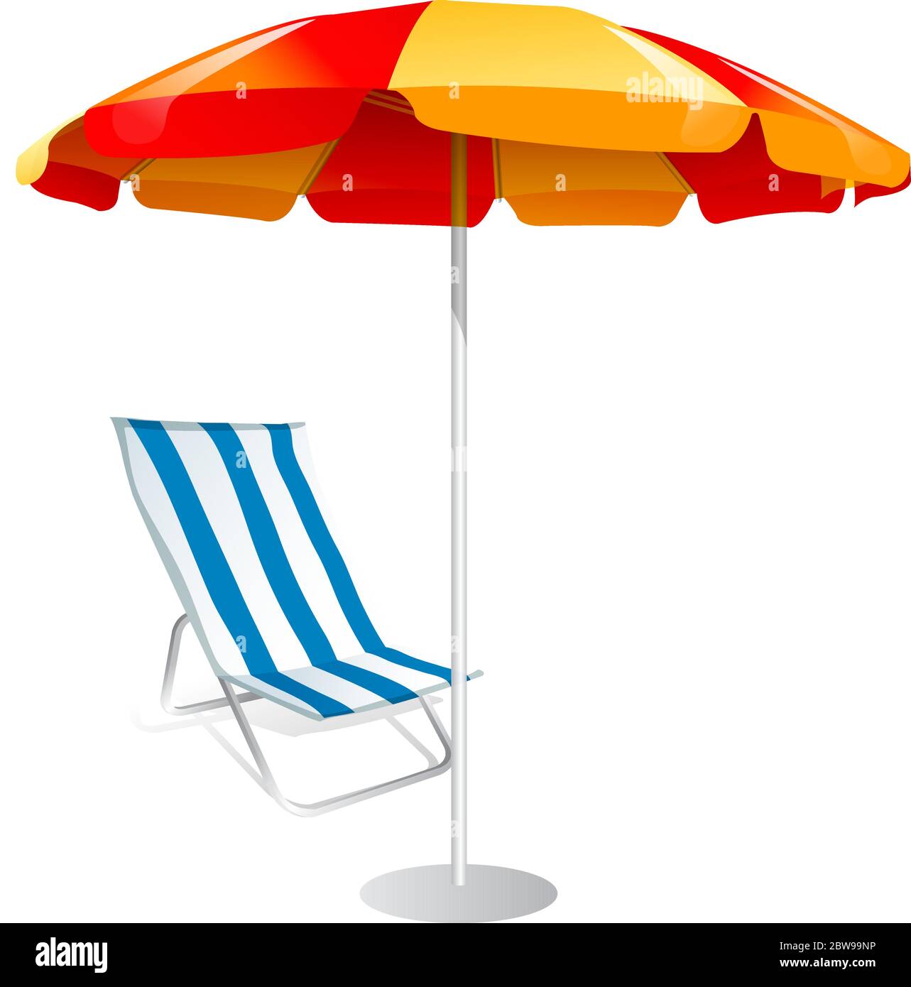 Abbildung des Sonnenschirms, mit weißem Hintergrund Vektor Stock Vektor