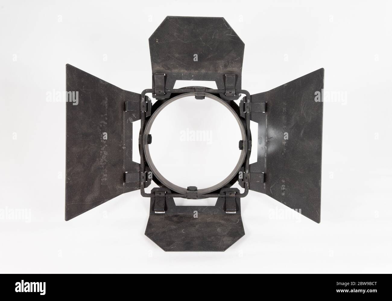 Bühnenbeleuchtung Scheune Tür für ein Fresnel Licht Stockfoto