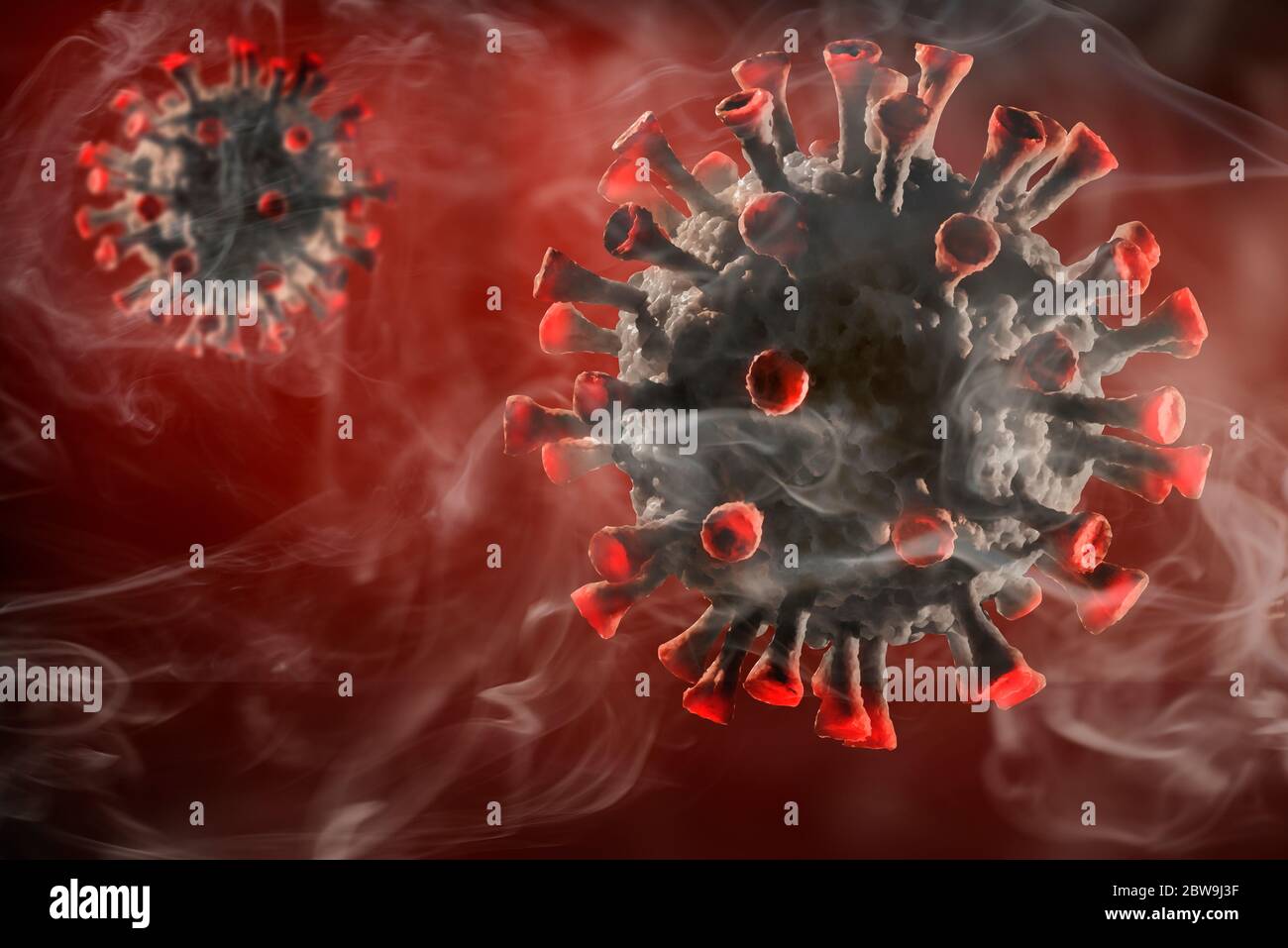 Digital generierte Coronavirus-Modelle Stockfoto