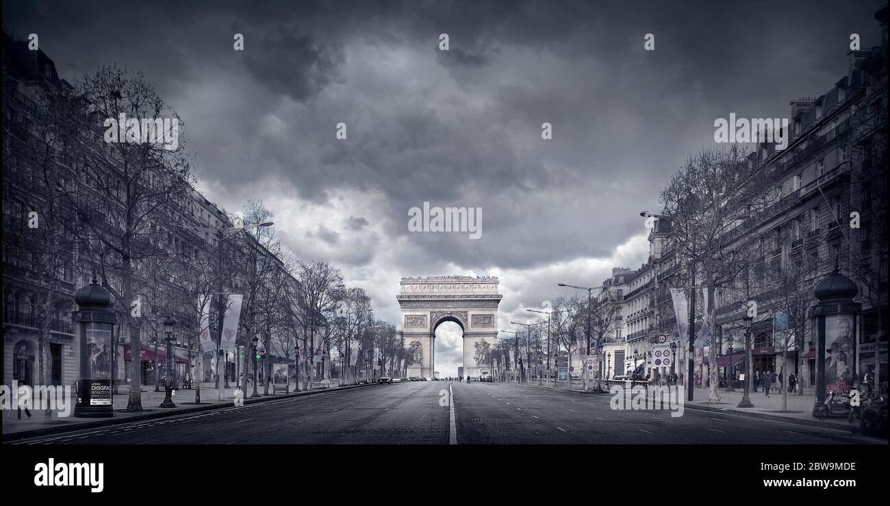 Frankreich, Paris, Triumphbogen am Ende der Einkaufsstraße Stockfoto