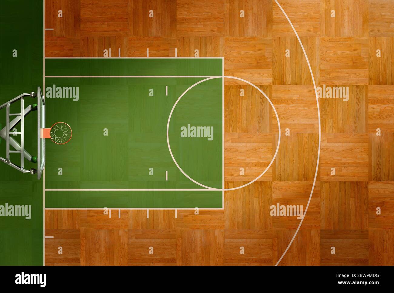 Luftaufnahme des Basketballplatzes Stockfoto