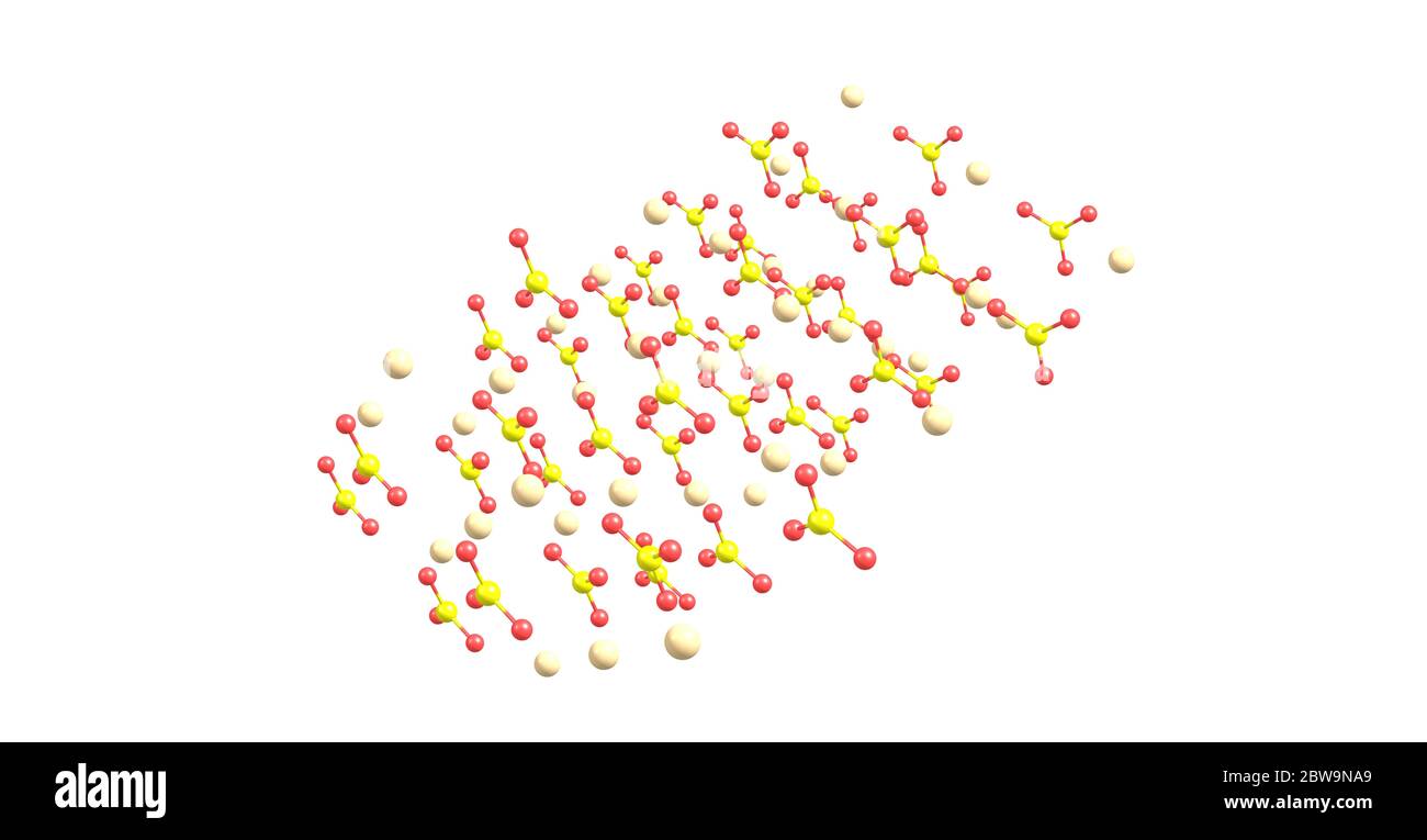 Calcit ist ein Karbonatmineral und das stabilste Polymorph von Calciumcarbonat CaCO3. 3d-Darstellung Stockfoto