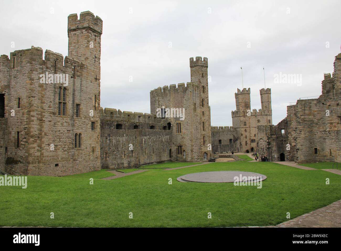 Caernarfon Castle in Caernarfon, Nord-Wales. Vereinigtes Königreich Stockfoto