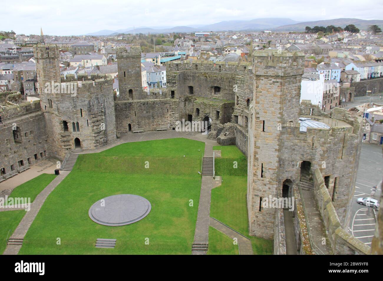 Caernarfon Castle in Caernarfon, Nord-Wales. Vereinigtes Königreich Stockfoto