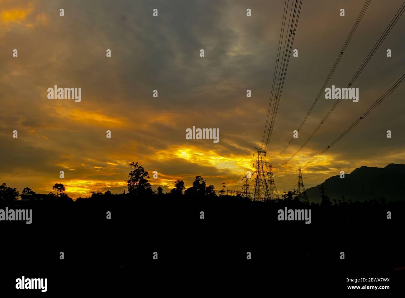 Ein Abend in Bhutan Stockfoto