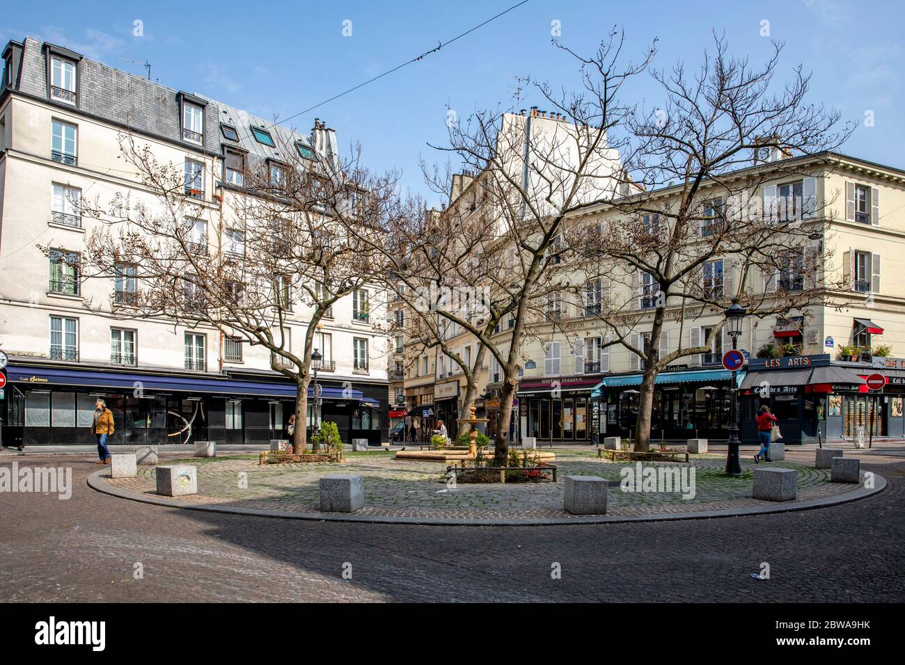 Mouffetard Viertel in Paris während Covid-19 Periode Stockfoto