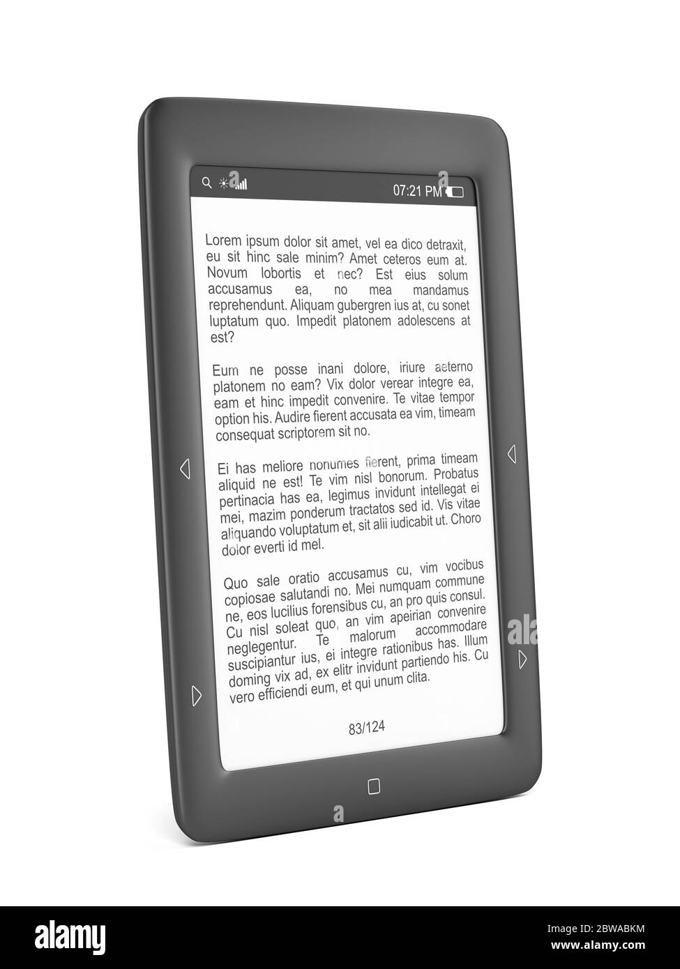 E-Book-Reader auf weißem Hintergrund Stockfoto