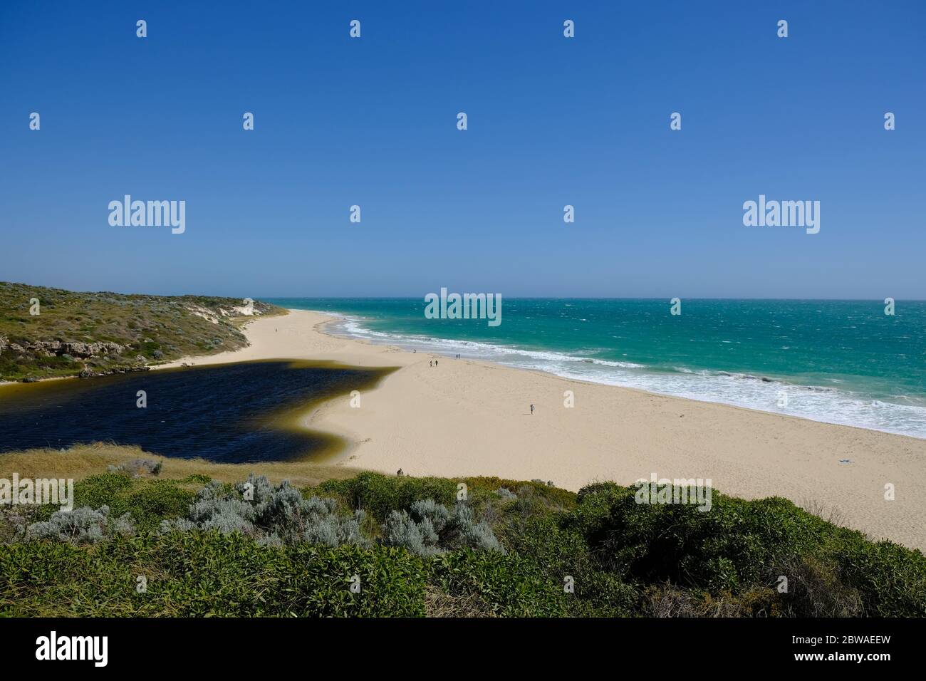 WESTERN Australia Guilderton - Moore River Estuary Panoramafoto Stockfoto