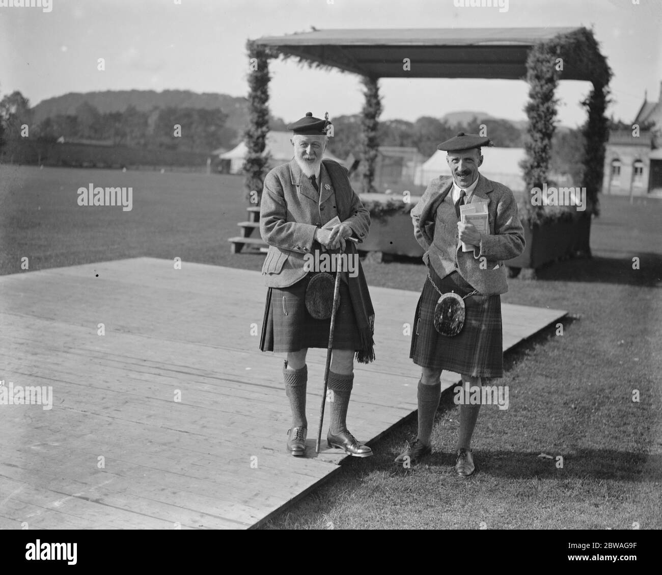 Bei der Highland Gathering in Inverness, Schottland; Brigadier General Ross und Major Ross. 17. September 1925 Stockfoto