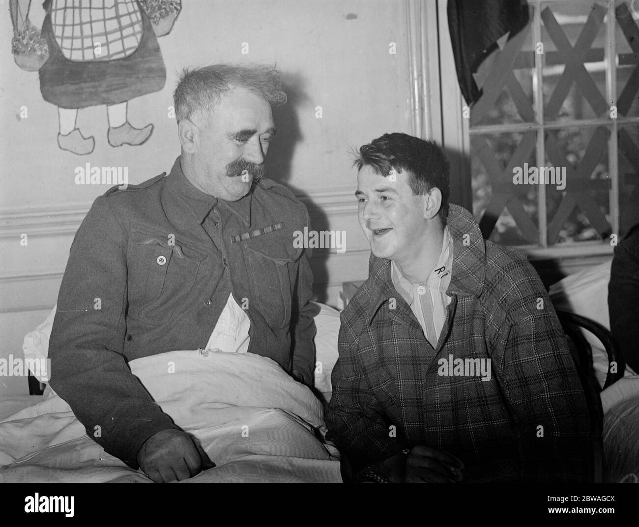 Einige der ersten Kriegstopfer in Horton Military Hospital, Epsom, Surrey. 30 Dezember 1939 Stockfoto