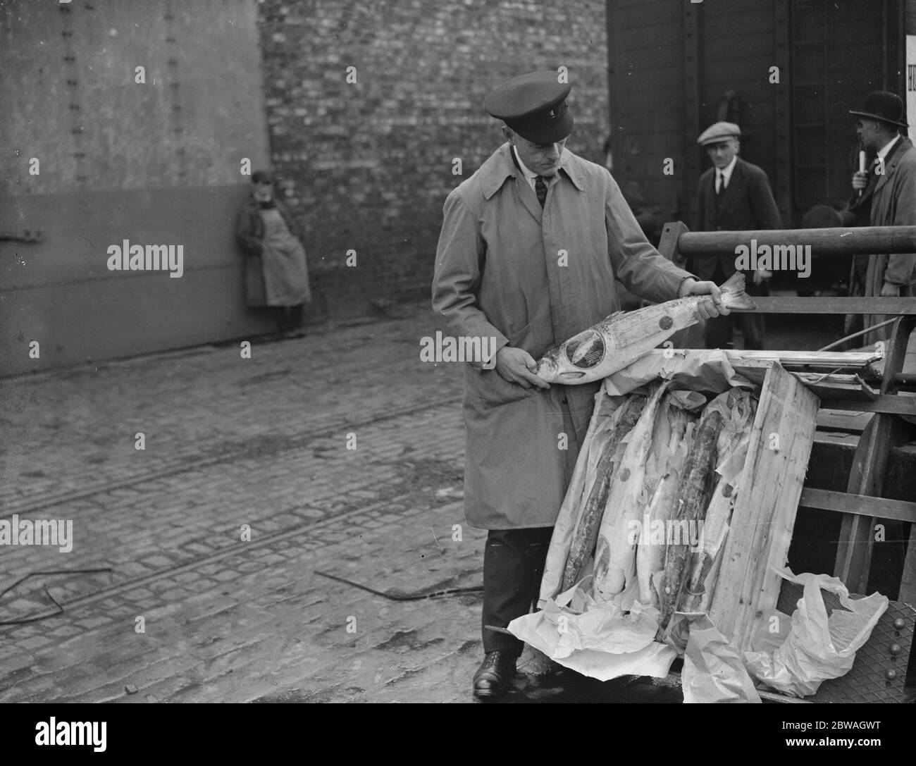Aufgenommen in Liverpool für Messers Tabor der Ankunft von Lachs von der Hudson Bay Company Stockfoto