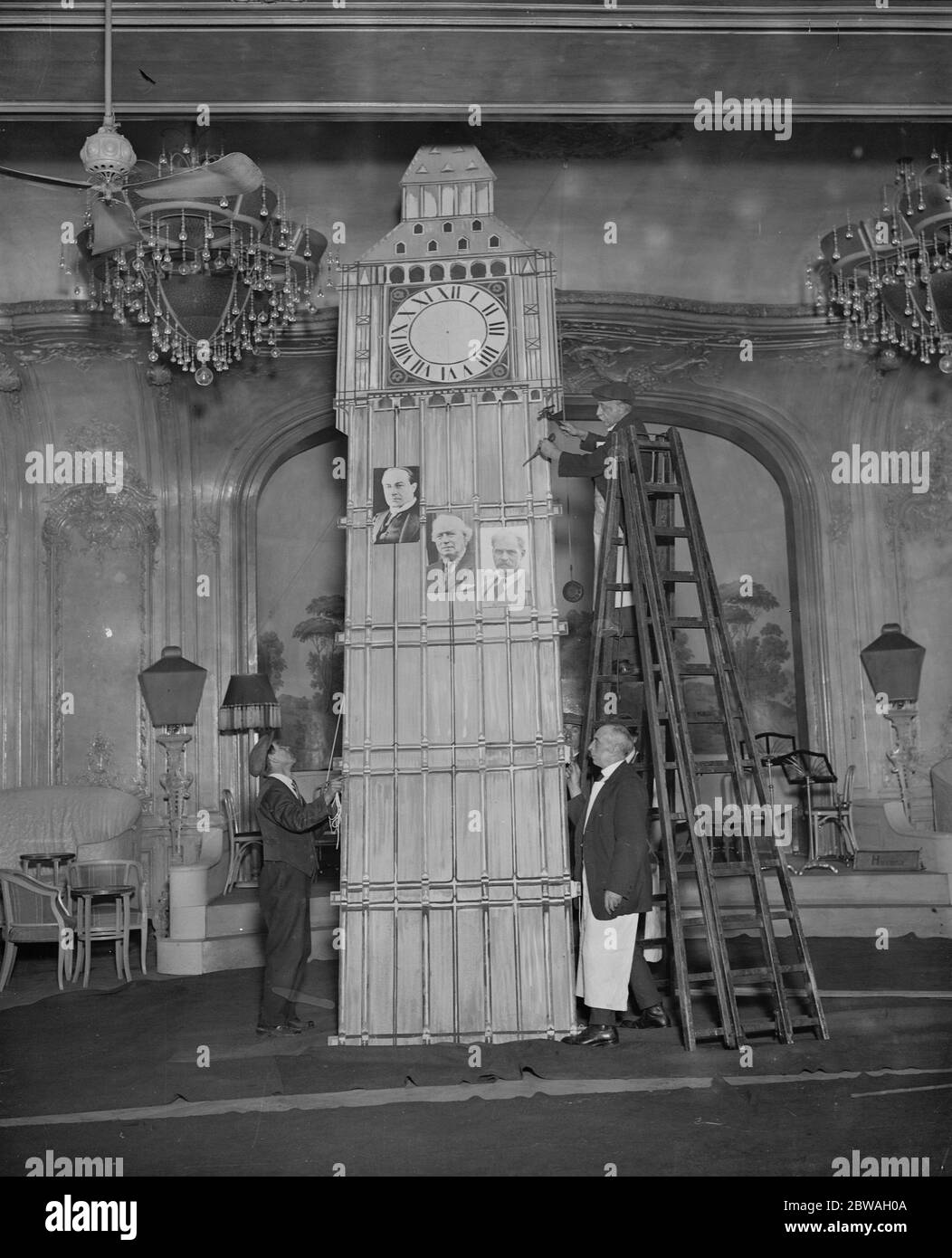 Parlamentswahl , Oktober 1924 wie die Ergebnisse im Savoy 27 Oktober 1924 verkündet wurden Stockfoto