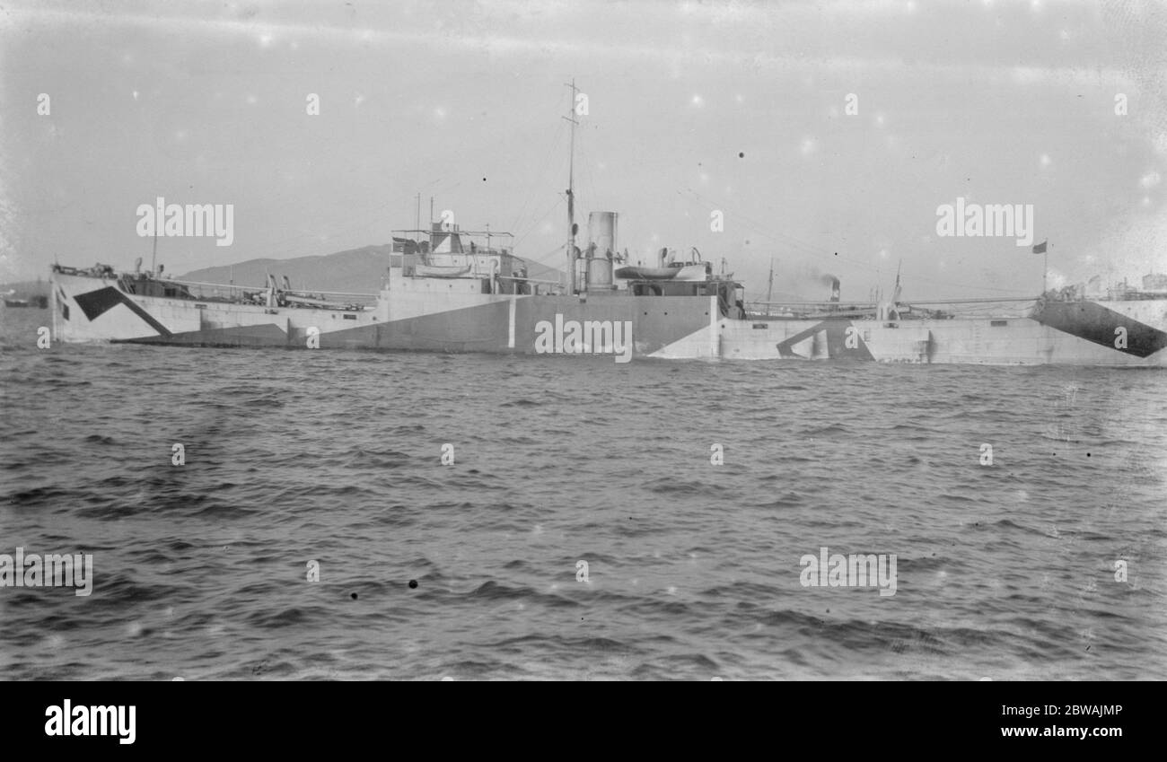 Standardschiff bei Gibraltar während des ersten Weltkrieges 1914 Monate nicht bekannt Stockfoto