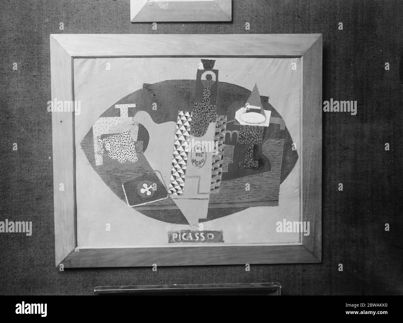 Ausstellung des kubistischen Bildes von Pablo Picasso in den Leicester Galleries Still Life Harlekin 12. Januar 1921 Stockfoto