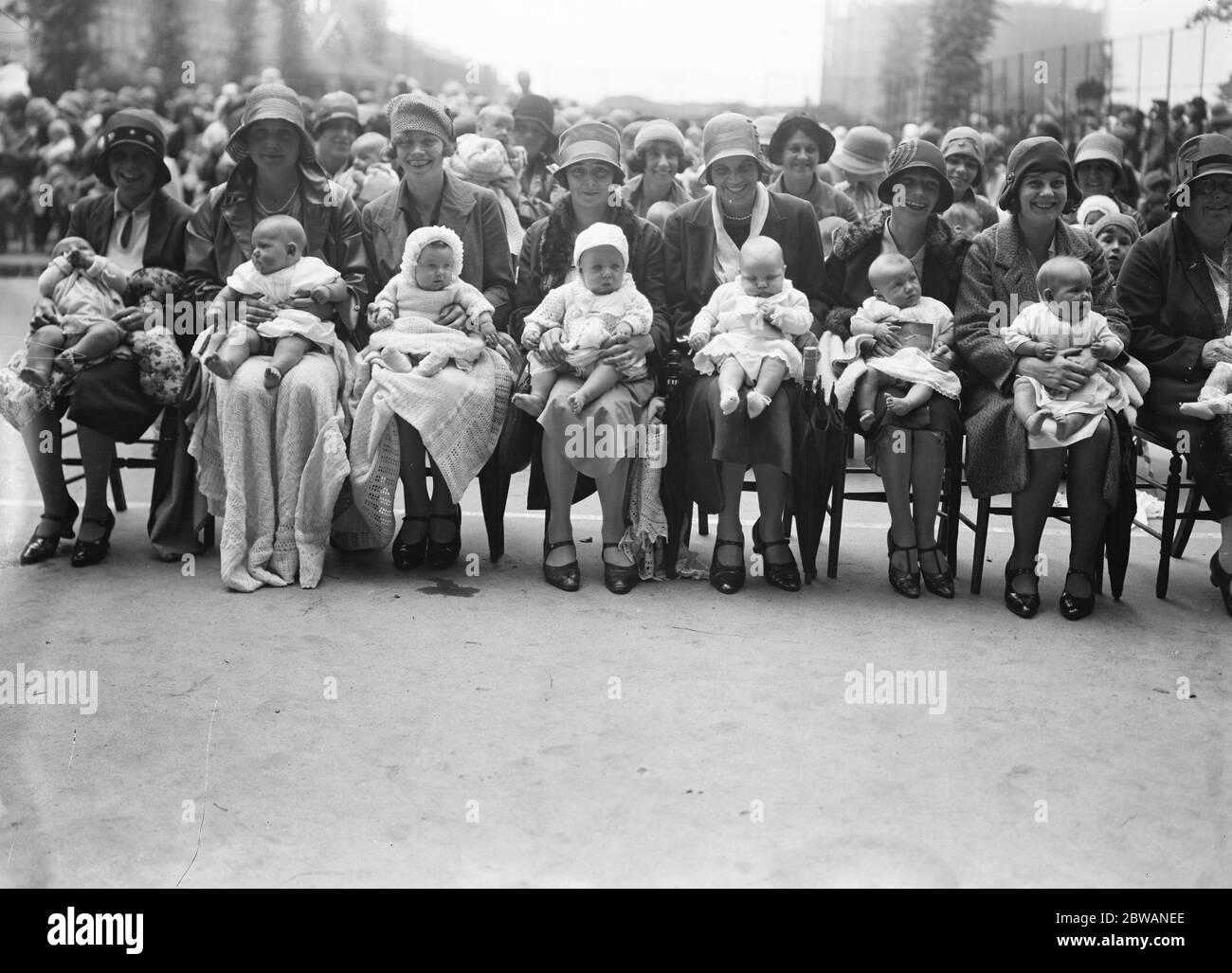 Teilnehmer in der Babyschau von Wandle Park gehalten, Croydon. Bis 13. August 1930 Stockfoto