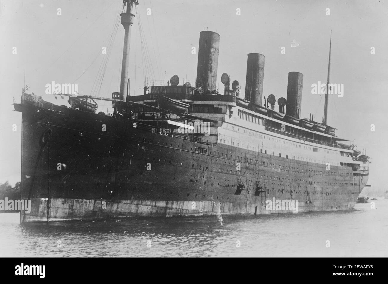 SS Tirpitz ein Ozeandampfer, gebaut 1913-1919 von der Werft Vulcan AG in Stettin, Deutschland 25. Januar 1921 Stockfoto