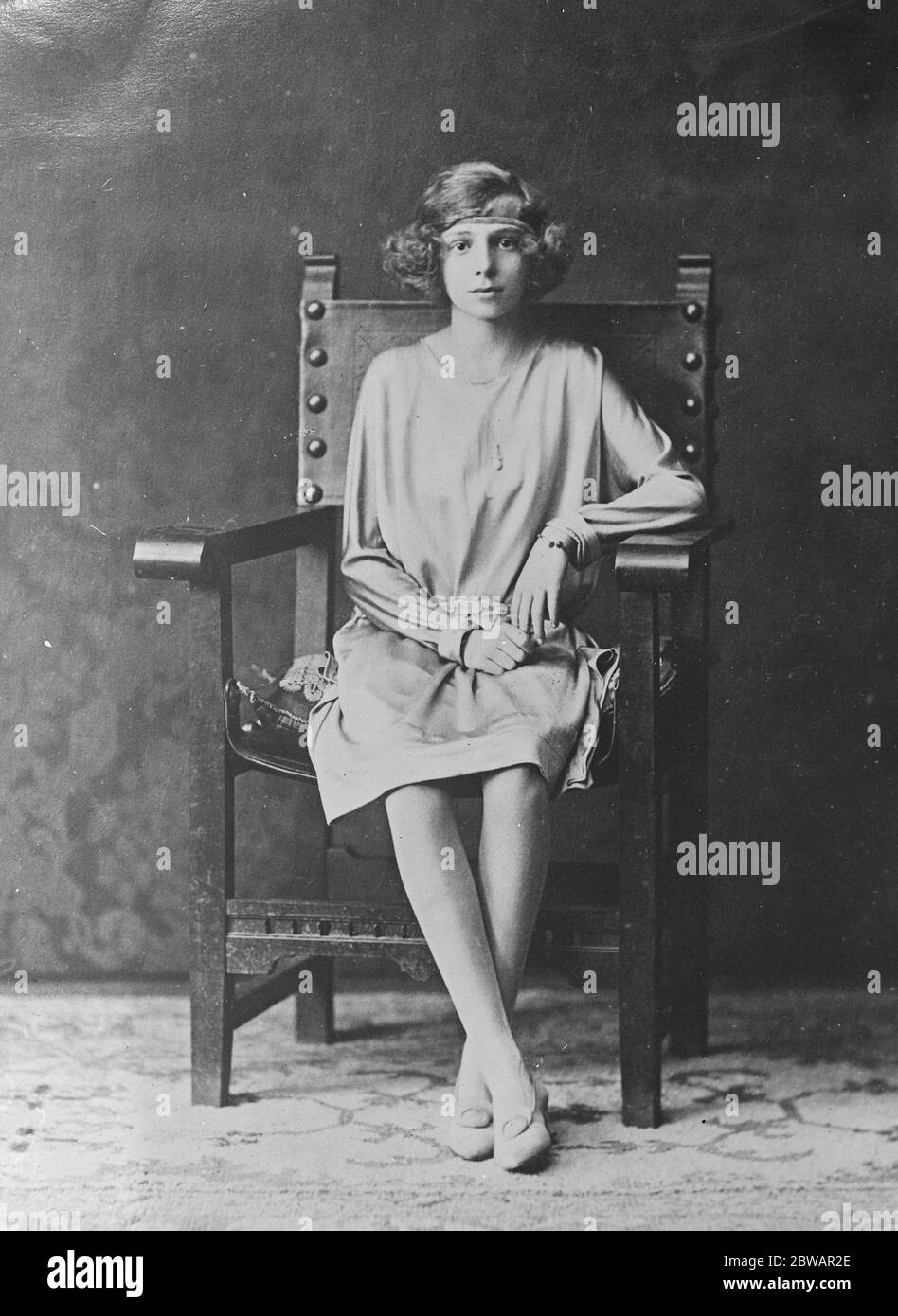 Die neue Studie von Prinzessin Beatrice von Spanien hat gerade London von Madrid erreicht 18 August 1922 Stockfoto