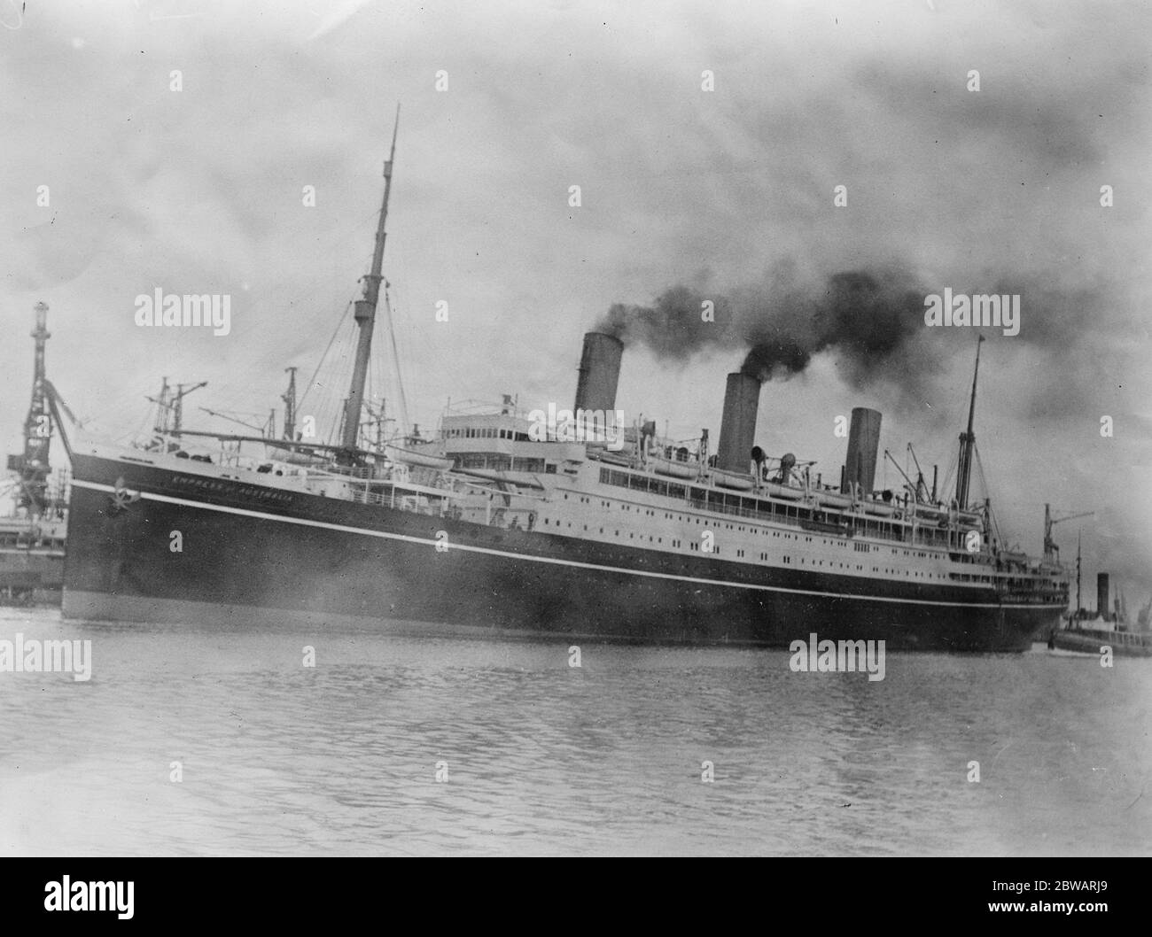 Ursprünglich SS Tirpitz wurde sie später in den RMS Empress of Australia Ozeandampfer umbenannt, der 1913-1919 in Deutschland im Juli 1922 gebaut wurde Stockfoto