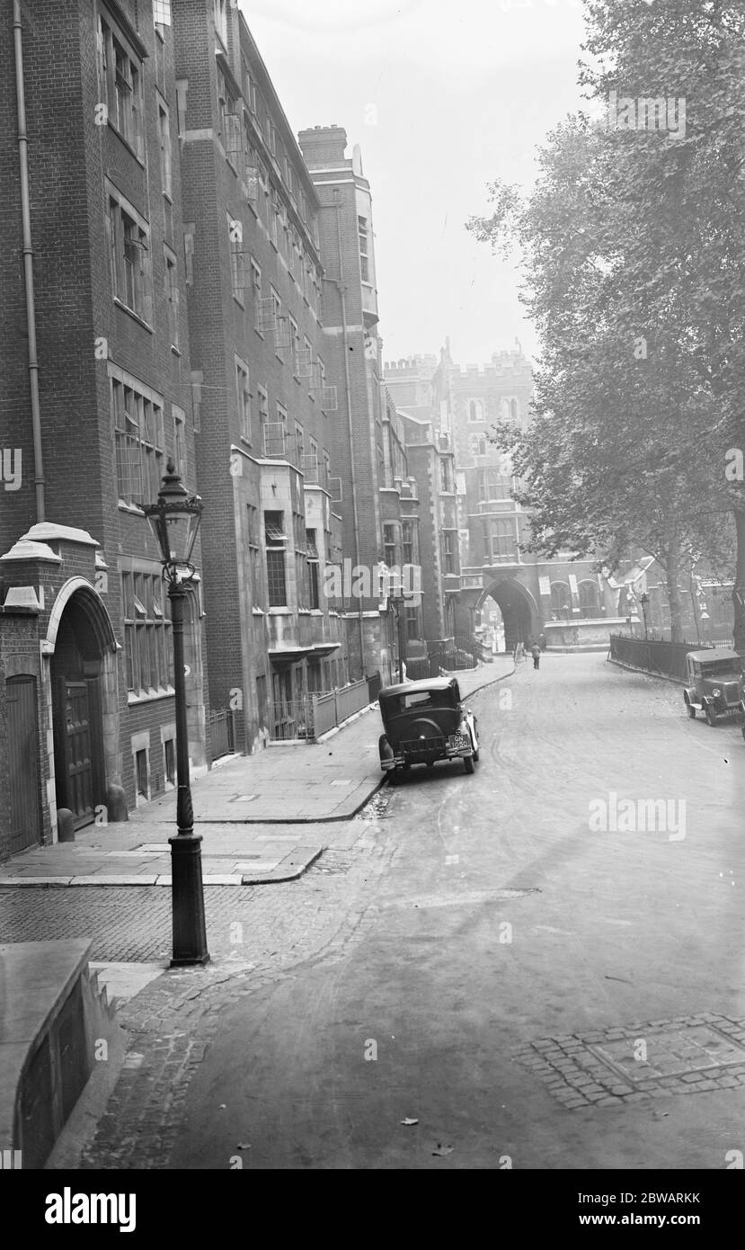 Der Dean's Yard, zeigt den Eingang Westminster 18 Oktober 1933 Stockfoto