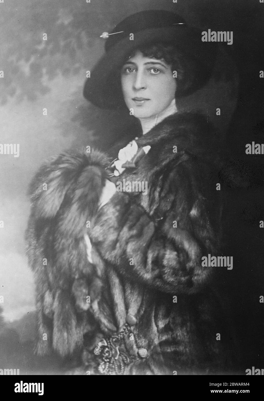 Signora Franca Floria . Ein angesehener italienischer Besucher in London 8 August 1922 Stockfoto