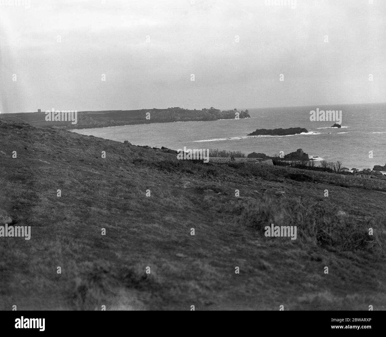 Peninnis Point, St Mary 's, Isles of Scilly von der Garrison gesehen. Stockfoto