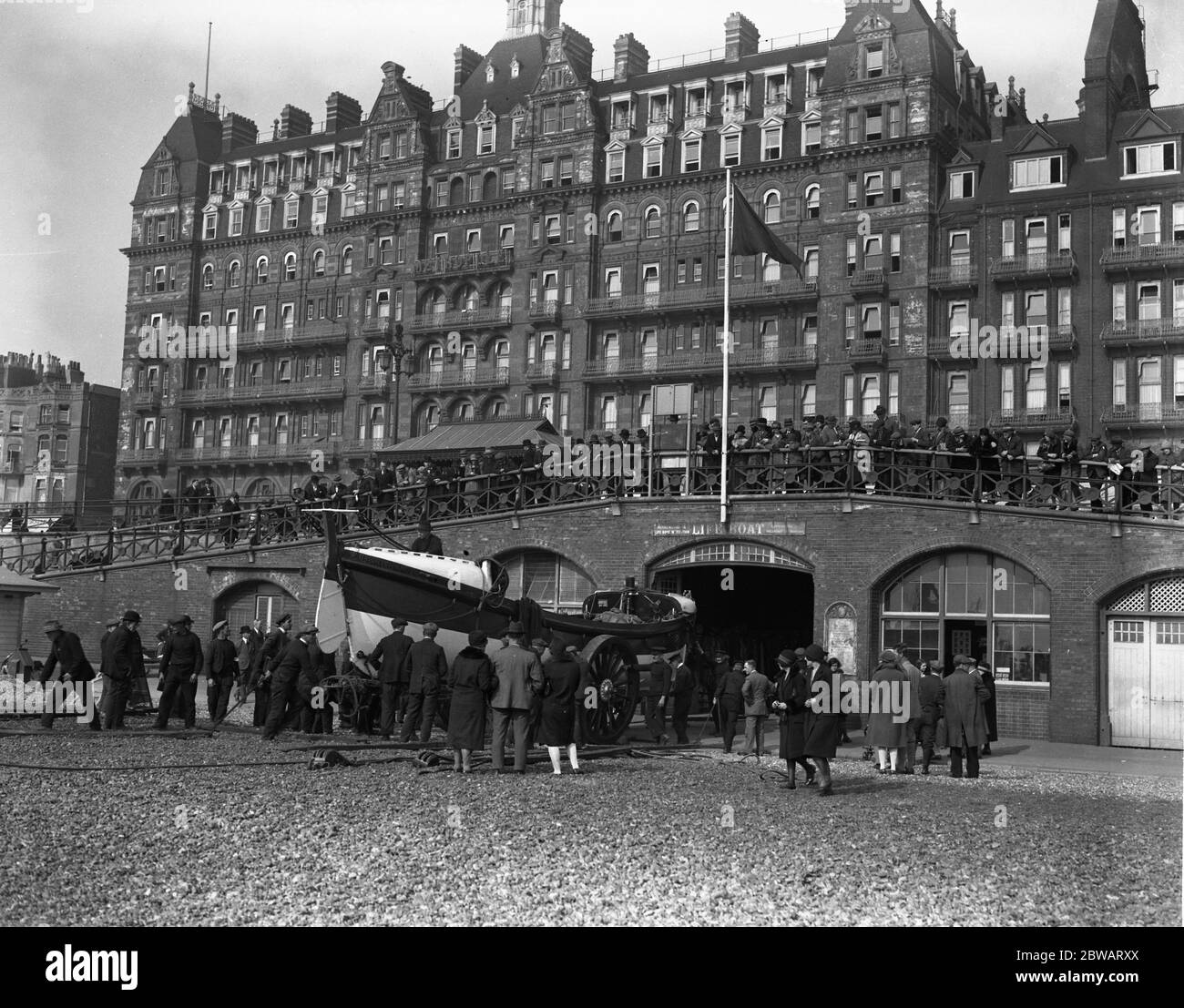 Die Rettungsbootstation in Brighton, Sussex. 11 März 1929 Stockfoto