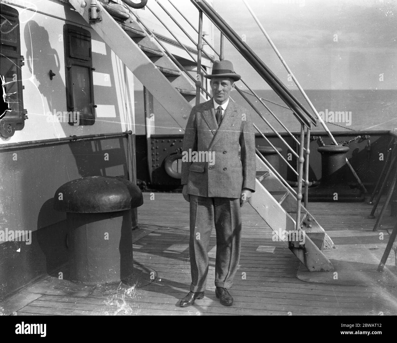 Sir Phillip Gibbs an Bord der RMS Adriatic, auf für einen Urlaub in Kairo, Ägypten Stockfoto