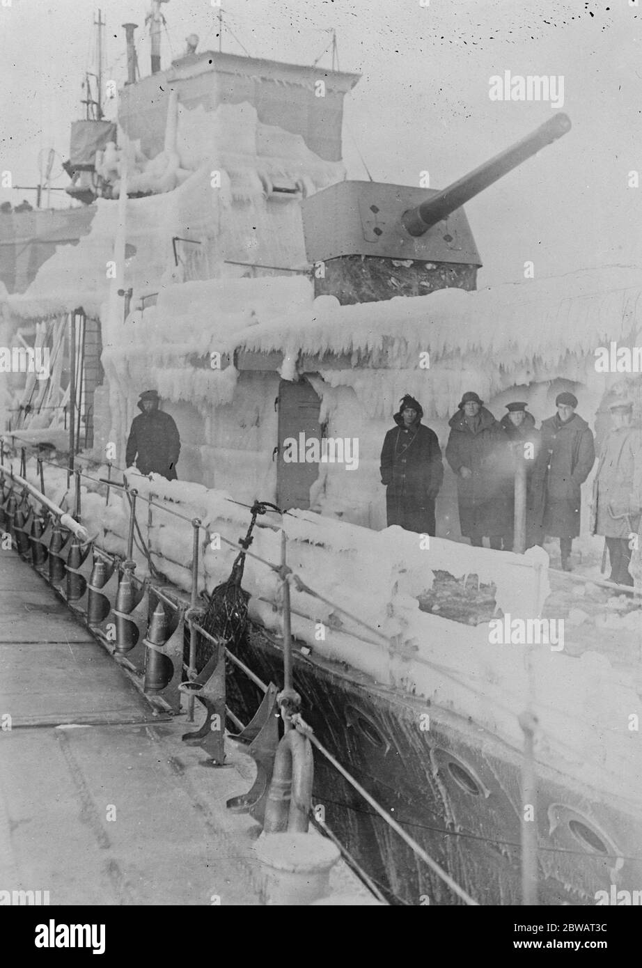 HMS Wallace ( Destroyer Class ) nahm während ihrer jüngsten Operationen in der Ostsee Januar 1920 Stockfoto