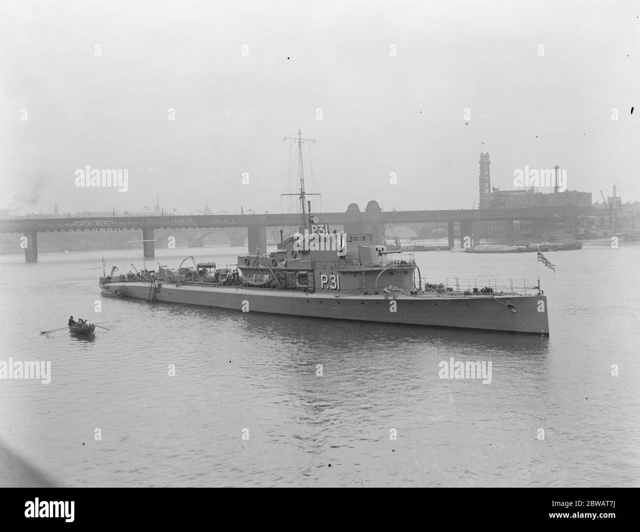 P-Boot Patrouillenboot P 31 in Thames 1919 Stockfoto
