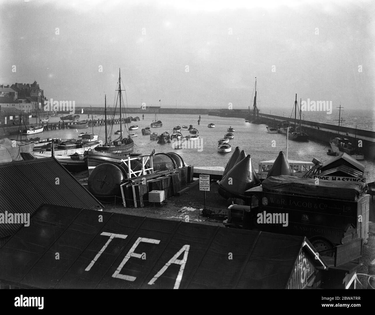 Bridlington Hafen, East Yorkshire. 11. Januar 1930 Stockfoto