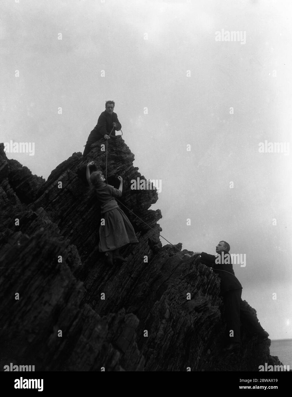 Die Dreharbeiten von "The Manxman" , eine Geschichte der sternenüberkreuzten Liebe auf der Isle of man . Regie: George Loane Tucker mit Elisabeth Risdon. 1916 Stockfoto
