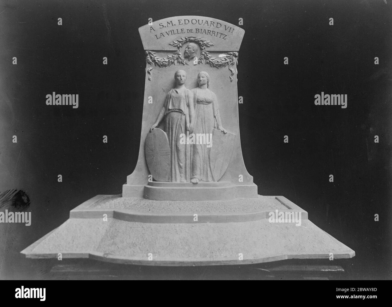 Denkmal für König Edward VII. Modell des Denkmals, das in Biarritz zum Gedenken an König Eduard VII errichtet wird. Januar 1922 Stockfoto