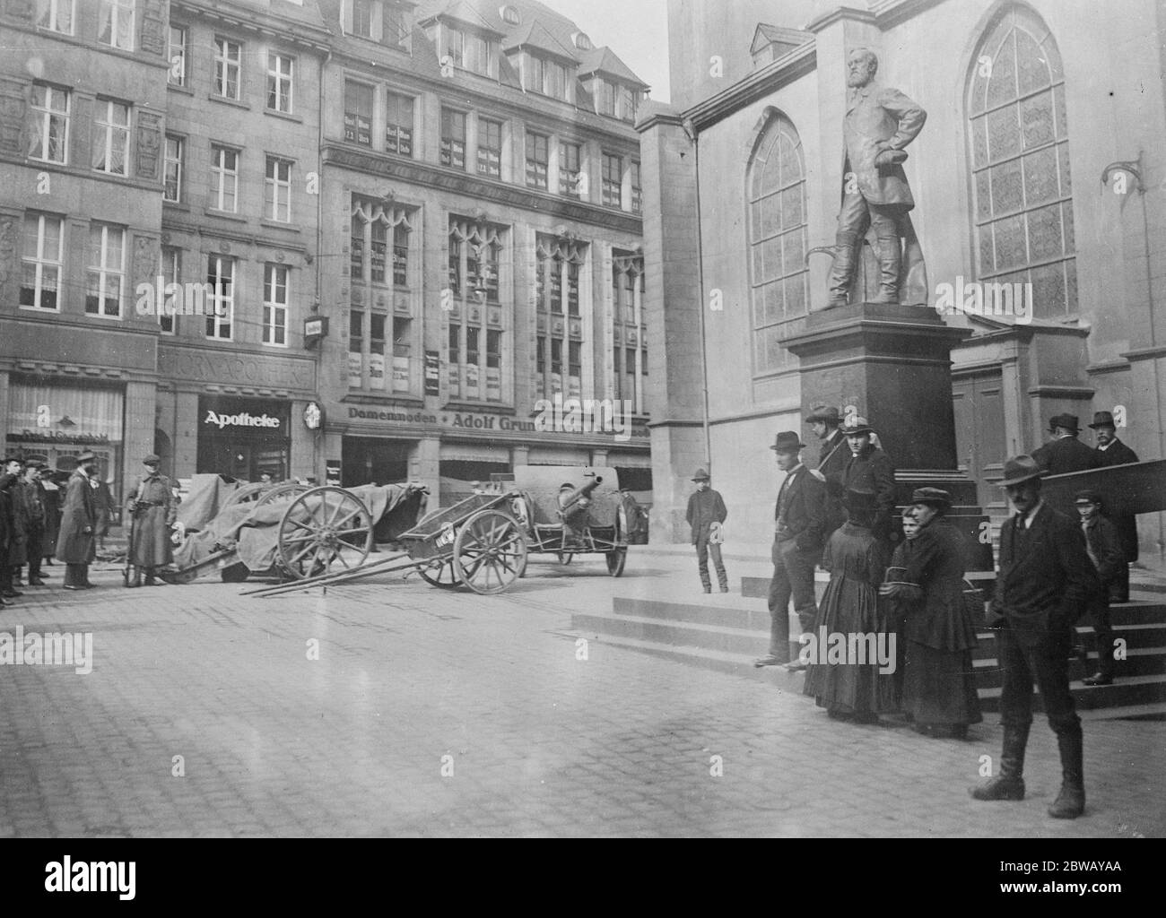 Statue von Frederich Krupp in Essen. Januar 1923 Stockfoto